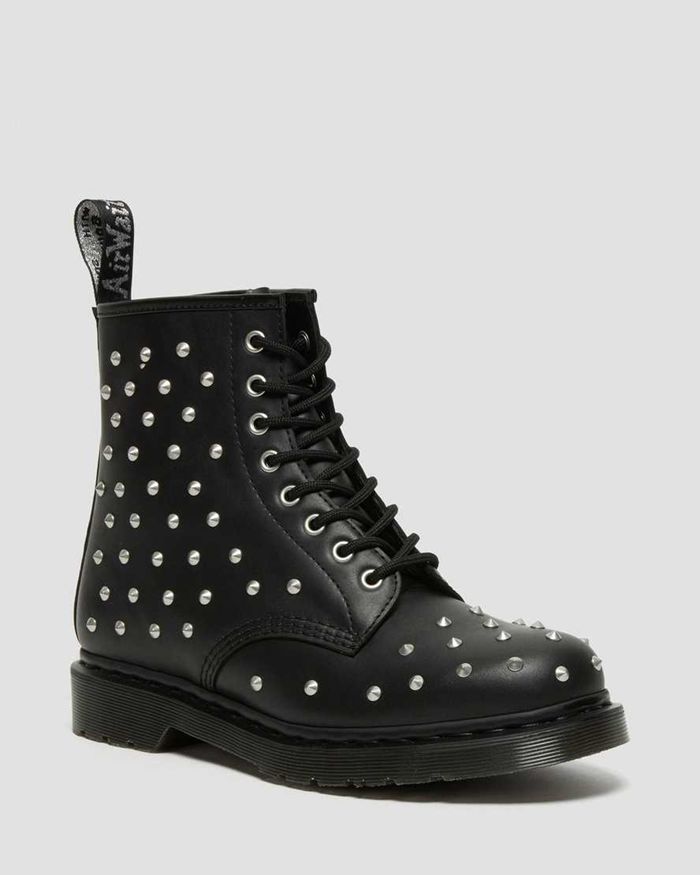 Dr Martens Vintersko Herre Svart 1460 Stud Wanama Læder Lace Up 4753ATRMB